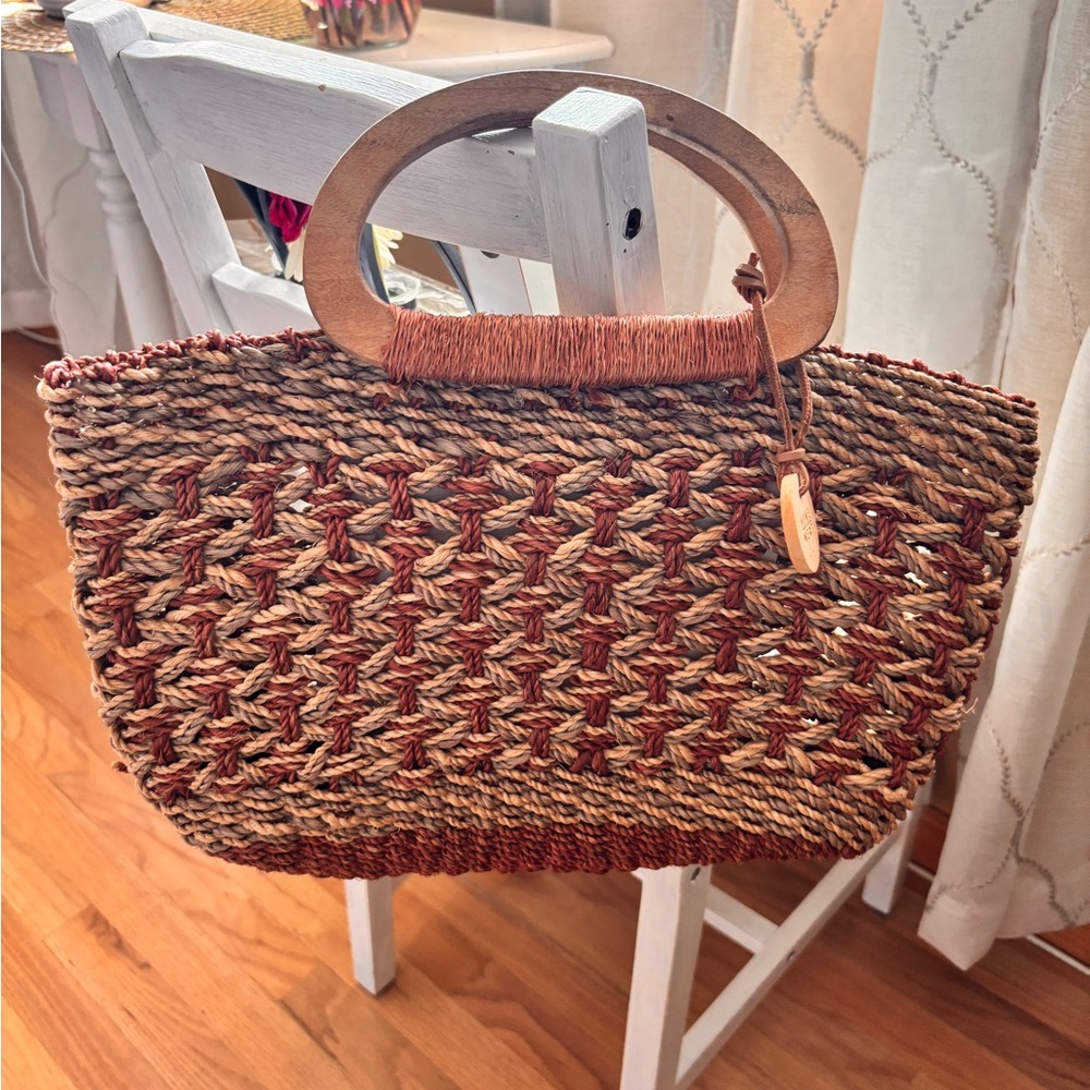 Vintage Nine West Woven Rattan Handbag